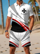 Herren Deutschland Iron Cross Lässiger Business-Kurzarm-Polo-Anzug